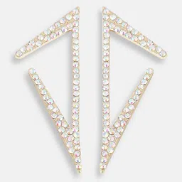 SOHI Silver-Plated Contemporary Studs Earrings image 2