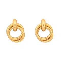 Unwind by Yellow Chimes Women Gold-Toned Circular Studs Earrings image 2