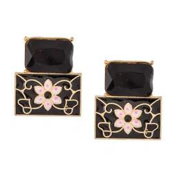 Silvermerc Designs Black Square Studs Earrings image 2