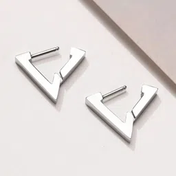 Krelin Silver Plated Stainless Steel Triangular Studs image 3