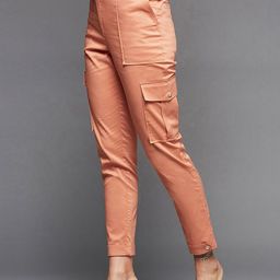 Chemistry Women High-Rise Zip Flat-Front Plain Cargos Trouser-image-93