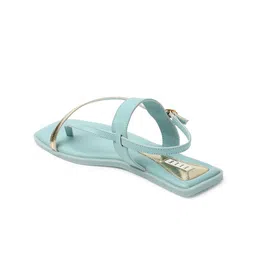 ELLE Open One Toe Flats With Buckle Closure image 4