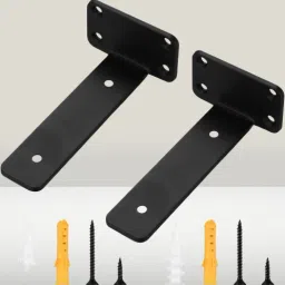 Shelf Brackets, 10 Inch Heavy Duty Industrial Shelf Bracket, Black Metal 90 Shelf Bracket-31