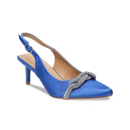 Flat n Heels Pointed Toe Embellished Party Slim Mules With Backstrap & Bows image 3