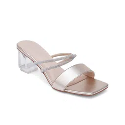 SHUZ TOUCH Embellished Open Toe Block Heels image 4