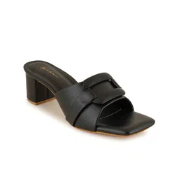 Mast & Harbour Black Open Toe Block Heels image 5