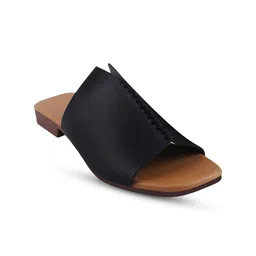 Try Me Textured No Back Strap Open Toe Flats image 2