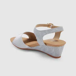 Sole To Soul Textured Ankle Loop Wedge Heels with Buckles image 2