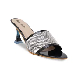 Retro Walk Shimmered Open Toe Block Heels image 4