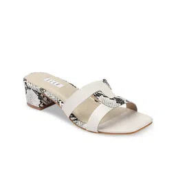 ELLE Printed Open Toe Block Heels image 5