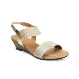 Carlton London Shimmered Open Toe Wedge Heels image 2