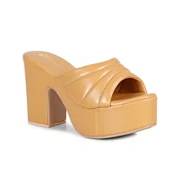 Denill Textured Open Toe Platform Heels image 2