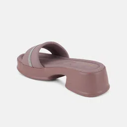 Mast & Harbour Mauve Embellished Open Toe Block Heels image 5