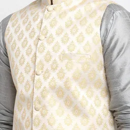 Kaifoo Men Multicoloured Kurta with Churidar & Nehru Jacket image 3
