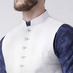 Hangup Men Printed Kurta & Churidar With Nehru Jacket image 5