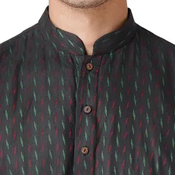 ZOIS Men Regular Thread Work Pure Cotton Kurta with Pyjamas image 2