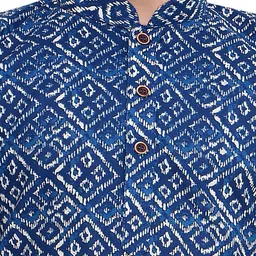 Jeetethnics Boys Navy Blue Printed Regular Kurta with Pyjamas image 2