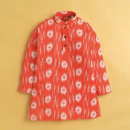 BAESD Boys Abstract Printed Mandarin Collar Kurta With Pyjamas image 2