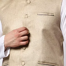 MAG Mandarin Collar Regular Kurta with Pyjamas & Nehru Jacket image 2