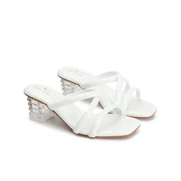 CHINRAAG Textured Party Block Mules with Tassels image 2
