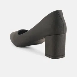 Mast & Harbour Black Textured Pointed Toe Block heels image 3
