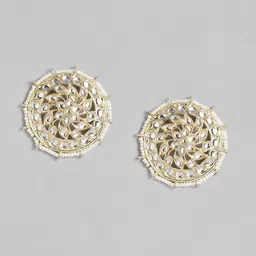 Peora Gold-Plated Kundan Circular Studs image 2