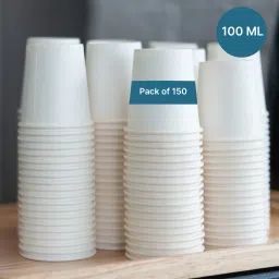 Pack of 150 Paper 100 ML Disposable Drinking Paper Cups for Hot & Cold Beverages- Pack of 150-43