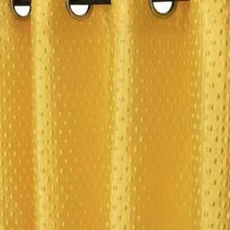 Cortina Yellow Set of 2 Polka dots Embossed Plain Polyester Window Curtains image 2