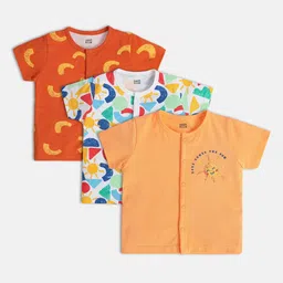 MINI KLUB Infant Boys Pack Of 3 Printed Cotton Jhabla 26NBFV349-45