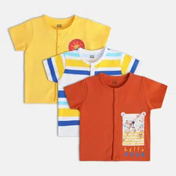 MINI KLUB Infant Boys Pack Of 3 Printed Cotton Jhabla 26NBFV350-48