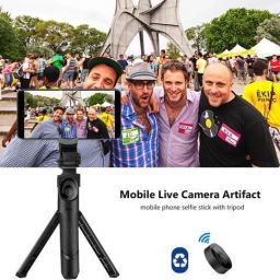 Ravbelli R1S 3 in 1 Multifunctional Foldable Extendable Tripod | Wireless 360 Degree Mini Selfie Stick with LED Fill Light and Bluetooth Remote Control Bluetooth Selfie Stick image 2