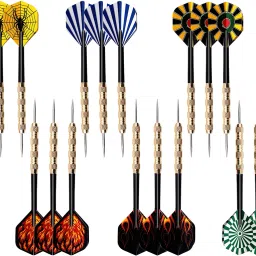 18Pcs Steel Tip Darts 6 Fins Designs 18g Copper Plated Darts for Dartboard Game Steel Tip Dart-image-1