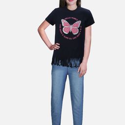 Gini and Jony Girls Graphic Printed Fringed Cotton Top-picture-45