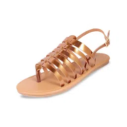 WZAYA Strappy Open Toe Flats With Buckle Closure image 2