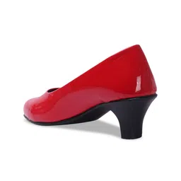 FASHIMO Red Printed Block Pumps with Bows image 4