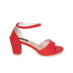 Funku Fashion Red Block Heels with Buckles image 5