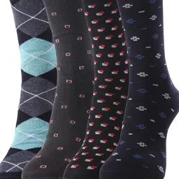 RC. ROYAL CLASS Men Pack Of 4 Multi-Coloured Patterned Calf-Length Socks image 2