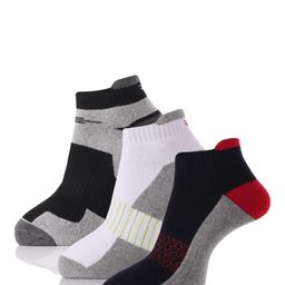 RC. ROYAL CLASS Men Pack of 3 Black & Grey Color-Blocked Ankle-Length Socks image 2