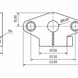 Horizontal Shaft Support – SHF8 for 3D Printers image 3