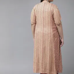 KALINI Plus Size Striped Round neck Regular A-line Kurta image 3