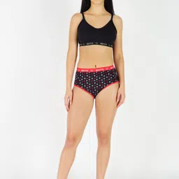 GOTO Printed Hipster Briefs Nylon Print Outer elastic hipister red image 3