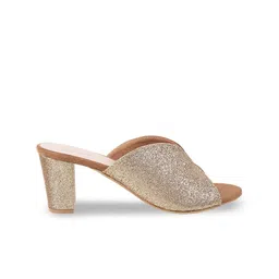 Mochi Gold-Toned Block Mules image 4