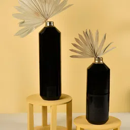 Manor House Rajni Black & Gold Toned Bottle Shaped Flower Vase-image-20