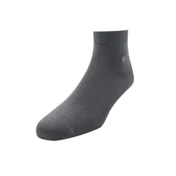 Louis Philippe Men Pack of 3 Grey Solid Above Ankle Socks image 5