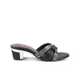 Tresmode Textured Open Toe Block Heels image 5