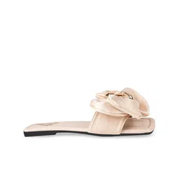 Shoetopia Suede Open Toe Flats With Embellished Bows image 4