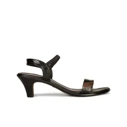 Bata Textured Open Toe Block Heels With Backstrap image 3