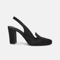 Marc Loire Textured Pointed Toe Block Heeled Pumps image 4