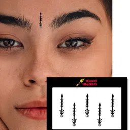 Comet Busters 5 Pcs Embellished Reusable Designer Bindis - Black image 3