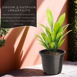 Kuber Industries Set Of 4 Black Planter With Pot image 3